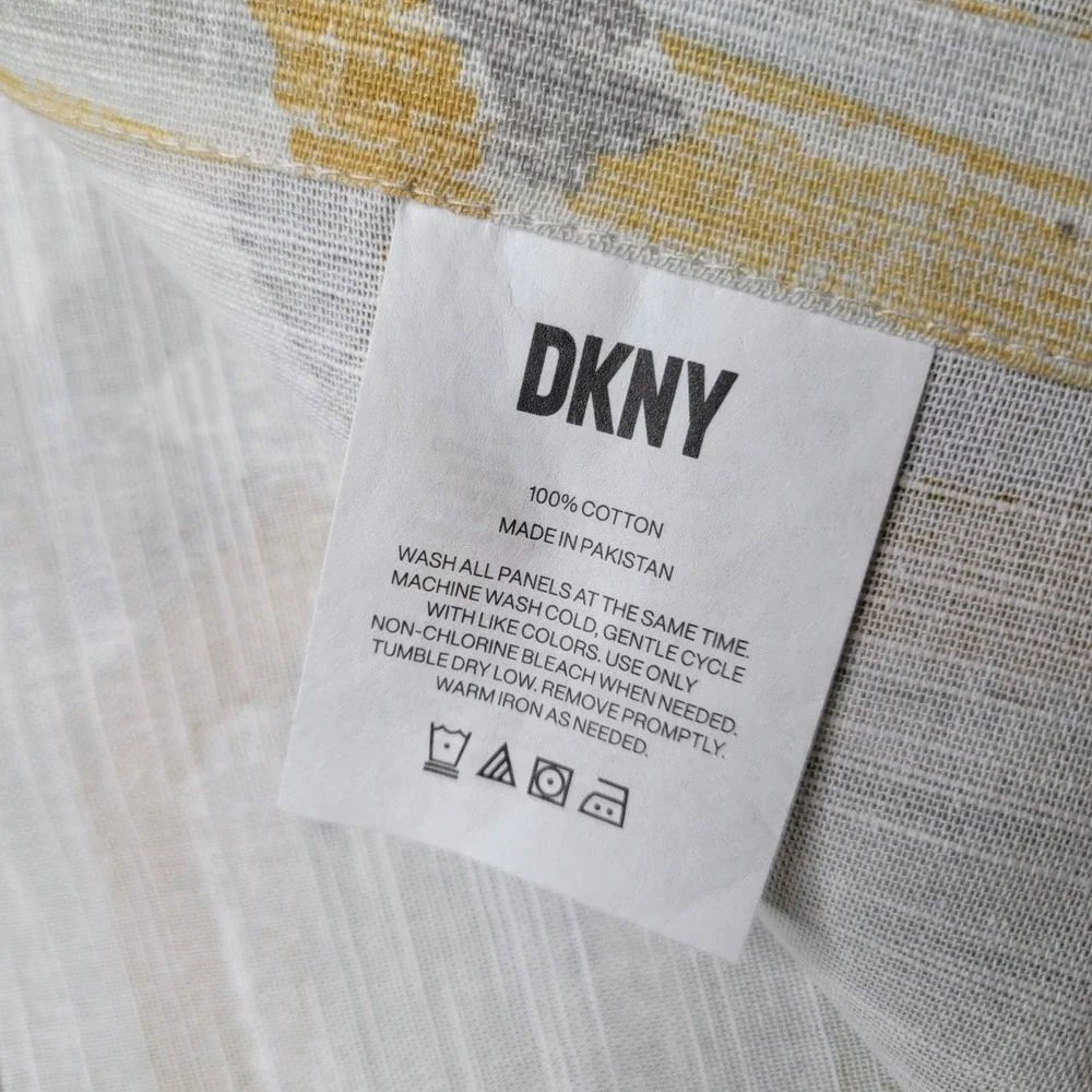 DKNY 2 Light Filtering Rod Pocket Panels 50x96 Curtains Mira Geometric Pattern